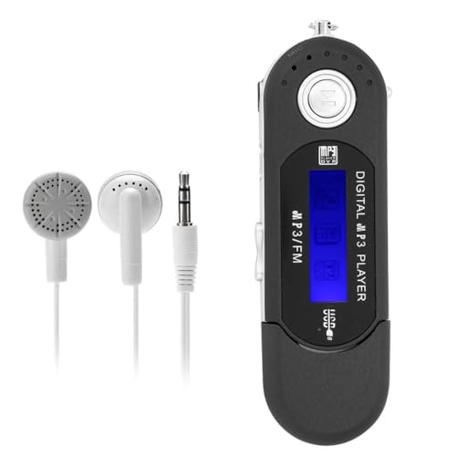 Cpolebev Musik-FM-Radio mit Kopfhörer 8 GB, Tragbar mit LCD-Bildschirm zum Gehen und (Schwarz) von Cpolebev