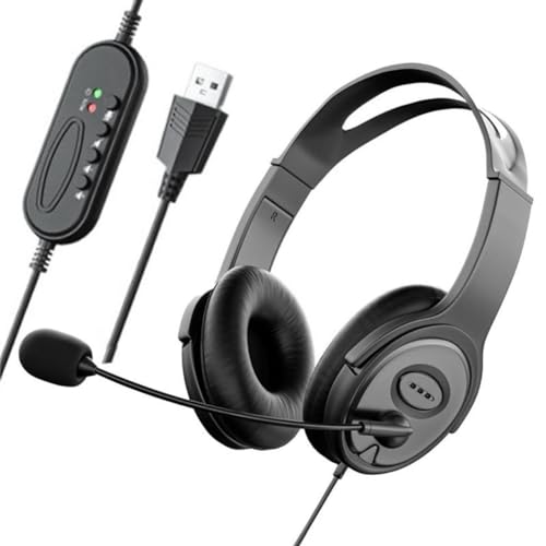 Cpolebev Stereo-Kopfhörer mit Geräuschunterdrückungsmikrofon für Zoom Skype Office Call Center Home Podcast von Cpolebev