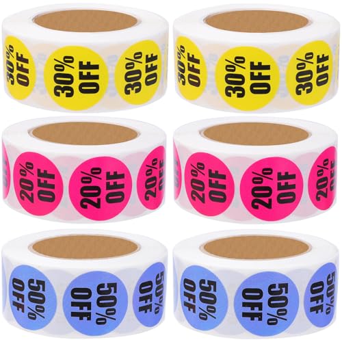 Cptoion 3000 Stück Aktionsetiketten,25 mm Rabatt Verkaufs Aufkleber,Runder Selbstklebender Einzelhandelsetiketten,Einzelhandel Etiketten 20% 30% 50% Prozent Off Aufkleber,6 Rollen Cptoion 3000 Stück Aktionsetiketten,25 mm Rabatt Verkaufs Aufkleber,Runder Selbstklebender Einzelhandelsetiketten,Einzelhandel Etiketten 20% 30% 50% Prozent Off Aufkleber,6 Rollen von Cptoion