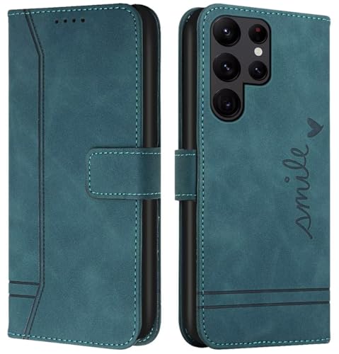 Cqkob Handyhülle für Oppo A52/A72/A92 Lederhülle mit Magnetverschluss - Schutzhülle mit Kartenfach, Geldhalter und verstellbarem Klappständer Handytasche,Militärgrün von Cqkob