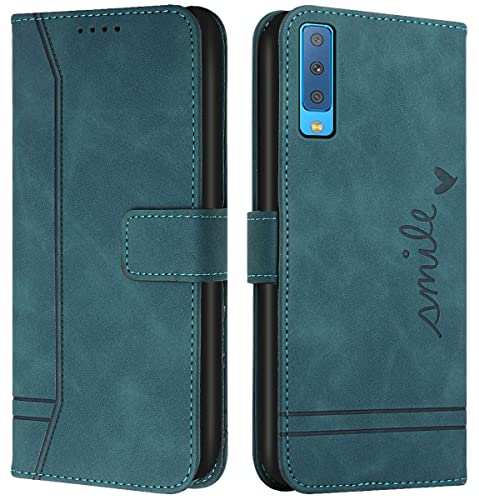 Cqkob Handyhülle für Samsung Galaxy A7 2018/A750 Lederhülle mit Magnetverschluss - Schutzhülle mit Kartenfach, Geldhalter und verstellbarem Klappständer Handytasche ,Militärgrün Cqkob Handyhülle für Samsung Galaxy A7 2018/A750 Lederhülle mit Magnetverschluss - Schutzhülle mit Kartenfach, Geldhalter und verstellbarem Klappständer Handytasche ,Militärgrün von Cqkob