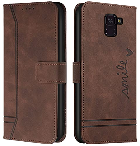 Cqkob Handyhülle für Samsung Galaxy A8 2018/A5 2018/A530 Lederhülle mit Magnetverschluss - Schutzhülle mit Kartenfach, Geldhalter und verstellbarem Klappständer Handytasche ,Burgunderrot Cqkob Handyhülle für Samsung Galaxy A8 2018/A5 2018/A530 Lederhülle mit Magnetverschluss - Schutzhülle mit Kartenfach, Geldhalter und verstellbarem Klappständer Handytasche ,Burgunderrot von Cqkob