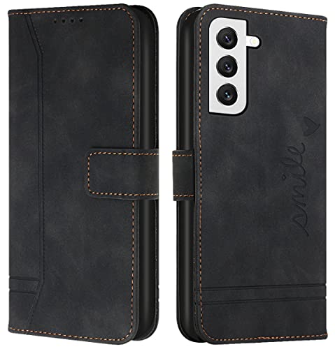 Cqkob Handyhülle für Samsung Galaxy S22 Plus Lederhülle mit Magnetverschluss - Schutzhülle mit Kartenfach, Geldhalter und verstellbarem Klappständer Handytasche ,Schwarz Cqkob Handyhülle für Samsung Galaxy S22 Plus Lederhülle mit Magnetverschluss - Schutzhülle mit Kartenfach, Geldhalter und verstellbarem Klappständer Handytasche ,Schwarz von Cqkob