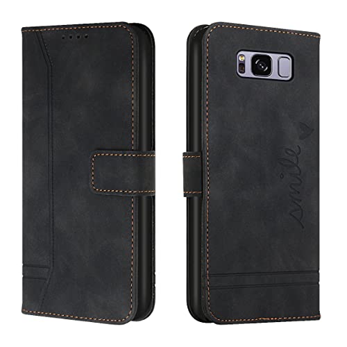 Cqkob Handyhülle für Samsung Galaxy S8 Plus/S8+ Lederhülle mit Magnetverschluss - Schutzhülle mit Kartenfach, Geldhalter und verstellbarem Klappständer Handytasche ,Schwarz Cqkob Handyhülle für Samsung Galaxy S8 Plus/S8+ Lederhülle mit Magnetverschluss - Schutzhülle mit Kartenfach, Geldhalter und verstellbarem Klappständer Handytasche ,Schwarz von Cqkob