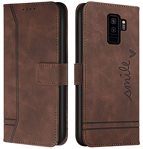 Cqkob Handyhülle für Samsung Galaxy S9 Plus/S9+ Lederhülle mit Magnetverschluss - Schutzhülle mit Kartenfach, Geldhalter und verstellbarem Klappständer Handytasche ,Kaffee Cqkob Handyhülle für Samsung Galaxy S9 Plus/S9+ Lederhülle mit Magnetverschluss - Schutzhülle mit Kartenfach, Geldhalter und verstellbarem Klappständer Handytasche ,Kaffee von Cqkob