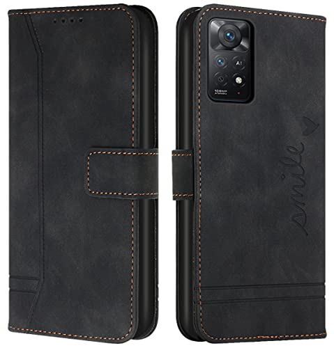 Cqkob Handyhülle für Xiaomi Redmi Note 11 Pro Lederhülle mit Magnetverschluss - Schutzhülle mit Kartenfach, Geldhalter und verstellbarem Klappständer Handytasche ,Schwarz Cqkob Handyhülle für Xiaomi Redmi Note 11 Pro Lederhülle mit Magnetverschluss - Schutzhülle mit Kartenfach, Geldhalter und verstellbarem Klappständer Handytasche ,Schwarz von Cqkob