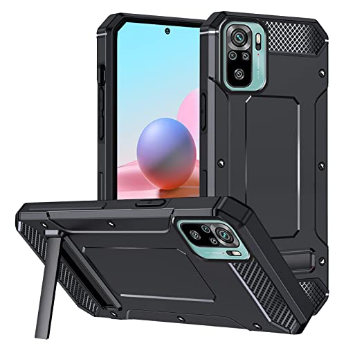 Cqkob Hülle Kompatibel mit Xiaomi Redmi Note 10 4G/Note 10S, doppellagig stoßfest Schutzhülle,Mit klappbarem Ständer,mit Kameraschutz Militärschutz rutschfest Ganzkörperschutz Handyhülle-Schwarz Cqkob Hülle Kompatibel mit Xiaomi Redmi Note 10 4G/Note 10S, doppellagig stoßfest Schutzhülle,Mit klappbarem Ständer,mit Kameraschutz Militärschutz rutschfest Ganzkörperschutz Handyhülle-Schwarz von Cqkob