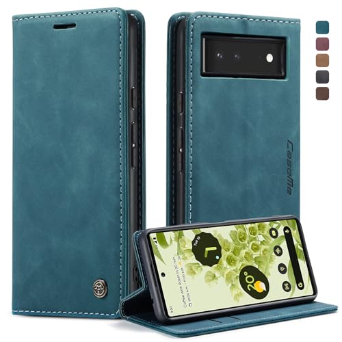 Cracedily Handyhülle für Google Pixel 6 Hülle, Klapphülle Premium Lederhülle Klappbar Flip Case Tasche Magnet Kartenfach Standfunktion Klapphülle Schutzhülle für Google 6 Handyhülle, Blaugrün Cracedily Handyhülle für Google Pixel 6 Hülle, Klapphülle Premium Lederhülle Klappbar Flip Case Tasche Magnet Kartenfach Standfunktion Klapphülle Schutzhülle für Google 6 Handyhülle, Blaugrün von Cracedily