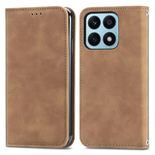 Cracedily Handyhülle für Honor X8B Hülle (Nicht für X8), Klapphülle Premium Lederhülle Klappbar Flip Case Tasche Magnet Kartenfach Standfunktion Klapphülle Schutzhülle für Honor X8B, Kaffee von Cracedily