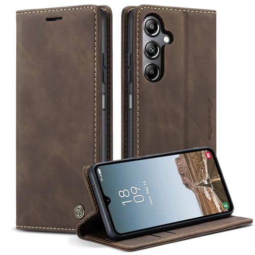 Cracedily Handyhülle für Samsung Galaxy A05S Hülle, Klapphülle Premium Lederhülle Klappbar Flip Case Tasche Magnet Kartenfach Standfunktion Klapphülle Schutzhülle für Samsung A05S Handyhülle, Kaffee von Cracedily