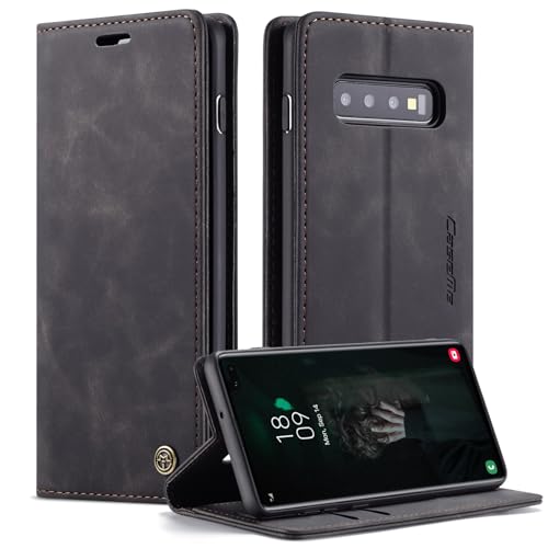 Cracedily Handyhülle für Samsung Galaxy S10 Plus Hülle, Klapphülle Premium Lederhülle Klappbar Flip Case Tasche Magnet Kartenfach Standfunktion Klapphülle Schutzhülle für S10 Plus Handyhülle, Schwarz Cracedily Handyhülle für Samsung Galaxy S10 Plus Hülle, Klapphülle Premium Lederhülle Klappbar Flip Case Tasche Magnet Kartenfach Standfunktion Klapphülle Schutzhülle für S10 Plus Handyhülle, Schwarz von Cracedily