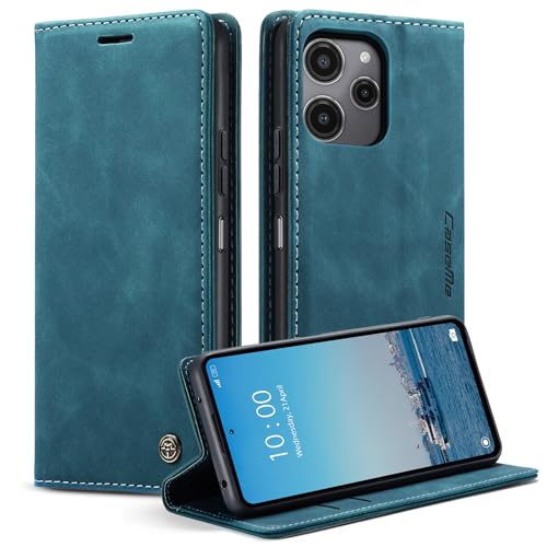 Cracedily Handyhülle für Xiaomi Redmi Note 12 4G Hülle, Klapphülle Premium Lederhülle Klappbar Flip Case Tasche Magnet Kartenfach Standfunktion Klapphülle Schutzhülle für Redmi Note 12 4G, Blaugrün von Cracedily