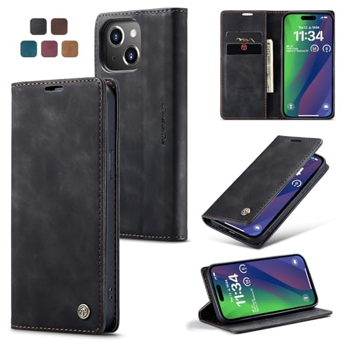 Cracedily Handyhülle für iPhone 15 Hülle, Klapphülle Premium Lederhülle Klappbar Flip Case Tasche Magnet Kartenfach Standfunktion Klapphülle Schutzhülle für iPhone 15, Schwarz Cracedily Handyhülle für iPhone 15 Hülle, Klapphülle Premium Lederhülle Klappbar Flip Case Tasche Magnet Kartenfach Standfunktion Klapphülle Schutzhülle für iPhone 15, Schwarz von Cracedily