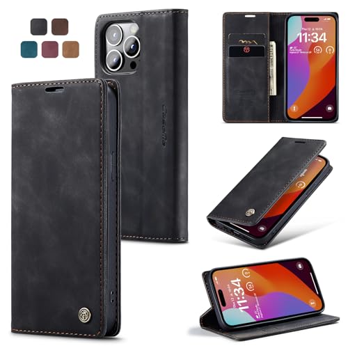 Cracedily Handyhülle für iPhone 15 Pro Hülle, Klapphülle Premium Lederhülle Klappbar Flip Case Tasche Magnet Kartenfach Standfunktion Klapphülle Schutzhülle für iPhone 15 Pro, Schwarz Cracedily Handyhülle für iPhone 15 Pro Hülle, Klapphülle Premium Lederhülle Klappbar Flip Case Tasche Magnet Kartenfach Standfunktion Klapphülle Schutzhülle für iPhone 15 Pro, Schwarz von Cracedily