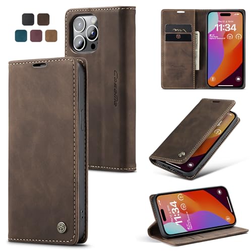 Cracedily Handyhülle für iPhone 15 Pro Max Hülle, Klapphülle Premium Lederhülle Klappbar Flip Case Tasche Magnet Kartenfach Standfunktion Klapphülle Schutzhülle für iPhone 15 Pro Max, Kaffee Cracedily Handyhülle für iPhone 15 Pro Max Hülle, Klapphülle Premium Lederhülle Klappbar Flip Case Tasche Magnet Kartenfach Standfunktion Klapphülle Schutzhülle für iPhone 15 Pro Max, Kaffee von Cracedily