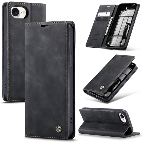 Cracedily Handyhülle für iPhone 16e / iPhone SE 4 / iPhone SE 2025 Hülle, Klapphülle Premium Lederhülle Klappbar Flip Case Tasche Magnet Kartenfach Standfunktion Klapphülle Schutzhülle, Schwarz Cracedily Handyhülle für iPhone 16e / iPhone SE 4 / iPhone SE 2025 Hülle, Klapphülle Premium Lederhülle Klappbar Flip Case Tasche Magnet Kartenfach Standfunktion Klapphülle Schutzhülle, Schwarz von Cracedily