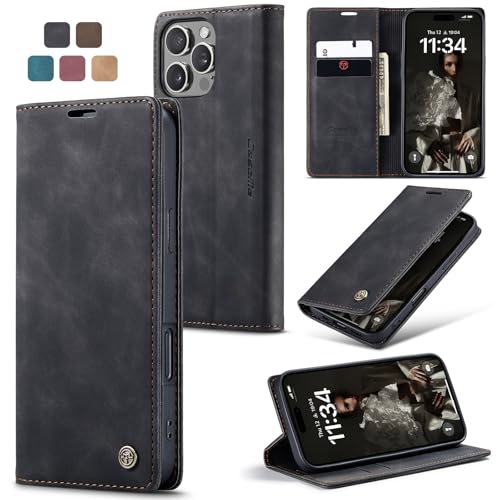 Cracedily Handyhülle für iPhone 16 Pro Max Hülle, Klapphülle Premium Lederhülle Klappbar Flip Case Tasche Magnet Kartenfach Standfunktion Klapphülle Schutzhülle für iPhone 16 Pro Max, Schwarz Cracedily Handyhülle für iPhone 16 Pro Max Hülle, Klapphülle Premium Lederhülle Klappbar Flip Case Tasche Magnet Kartenfach Standfunktion Klapphülle Schutzhülle für iPhone 16 Pro Max, Schwarz von Cracedily