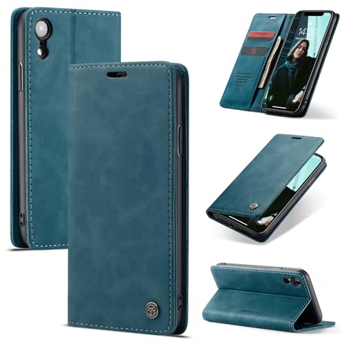 Cracedily Handyhülle für iPhone XR Hülle, Klapphülle Premium Lederhülle Klappbar Flip Case Tasche Magnet Kartenfach Standfunktion Klapphülle Schutzhülle für iPhone XR, Blaugrün Cracedily Handyhülle für iPhone XR Hülle, Klapphülle Premium Lederhülle Klappbar Flip Case Tasche Magnet Kartenfach Standfunktion Klapphülle Schutzhülle für iPhone XR, Blaugrün von Cracedily