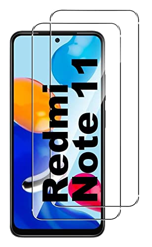 [2 Stück] Panzer Schutz Glas Kompatibel mit Redmi Note 11 / Redmi Note 11s displayfolie Schutzglas Schutzfolie Displayschutzfolie [Blasenfrei] [HD] [9H Härte] [2.5D Rand] [Anti-Kratzen] von Cracksin