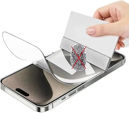 Cracksin [2 Stück] Gorilla Schutzfolie für iPhone 15 Pro [6.1 Zoll] Nano-Tech, Klar Folie, 100% Fingerabdrucksensor, Displayschutz, TPU Hydrogel von Cracksin