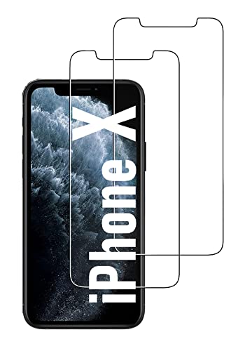 Cracksin [2 Stück] Panzerfolie für iPhone X Schutzglas 9H Härte, Echt Hart Tempered Glass, HD Displayschutzfolie, 2.5D, Ultra-klar, Kratzfest, Schutzfolie von Cracksin