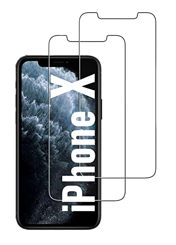 Cracksin [2 Stück] Panzer Schutz Glas für iPhone X Schutzglas 9H Härte, Echt Hart Tempered Glass, HD Displayschutzfolie, 2.5D, Ultra-klar, Kratzfest, Schutzfolie von Cracksin