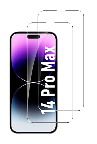 Cracksin [2 Stück] Schutzglas kompatibel mit iPhone 14 Pro Max Panzerfolie [6.7 Zoll] Schutzfolie Verbundglas Hart Tempered Glass 9H Kristallklar Anti-Kratzen von Cracksin