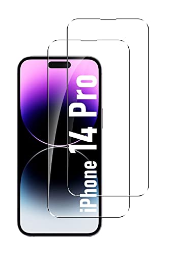 [2 Stück] Schutzglas kompatibel mit iPhone 14 Pro [6.1 Zoll] Panzer Schutzfolie Verbundglas Hart Tempered Glass 9H Kristallklar Anti-Kratzen von Cracksin