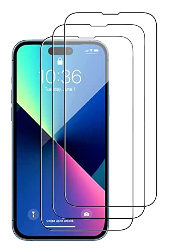 Cracksin [3 Stück] Schutzglas kompatibel mit iPhone 14 Pro Panzerfolie [6.1 Zoll] Schutzfolie Verbundglas Hart Tempered Glass 9H Kristallklar Anti-Kratzen von Cracksin