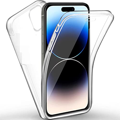 Cracksin 360° Grad Handyhülle für iPhone 14 Plus Transparent Displayschutz Vorne/Hinten Anti-Gelb Kratzfest Schutzhülle Handyhülle TPU+PET Cover von Cracksin