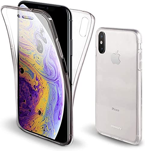 Cracksin 360° Grad Hülle für Apple iPhone X/XS Handyhülle Stoßfest Crystal Clear Transparente Schutzhülle TPU Full Cover Handy Tasche Handyschutz von Cracksin