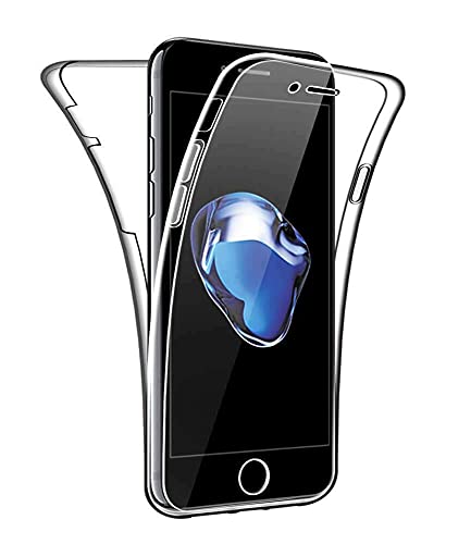 Cracksin 360° Grad handyhülle für Apple iPhone 7/8 / SE 2020 TPU Full Cover Tasche Soft Handyhülle Crystal Clear Case Stärke Transparente Schutzhülle von Cracksin
