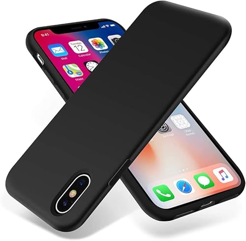 Cracksin Hülle Kompatibel mit iPhone X/XS Hochwertiges Liquid Silikone Case weiche TPU Stoßfest Handyhülle Kratzfestes Rundumschutz Flexible Cover von Cracksin