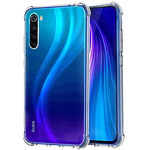 Cracksin Hülle für Xiaomi Redmi Note 8 Transparent Ultra Dünne weiche TPU Handyhülle Flexible Klar Case Cover [Bumper mit verstärkten Ecken] Rückseite von Cracksin