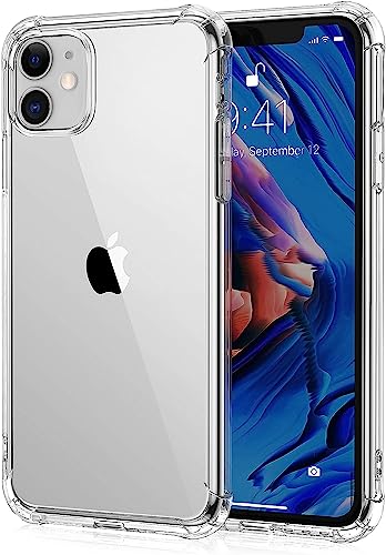 Cracksin Hülle für iPhone 11 Transparent Ultra Dünne weiche TPU Handyhülle Flexible Klar Case Cover [Bumper mit verstärkten Ecken] Rückseite von Cracksin