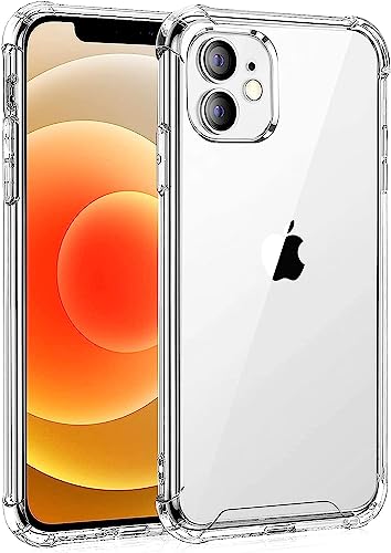Cracksin Hülle für iPhone 12 Mini Transparent Ultra Dünne weiche TPU Handyhülle Flexible Klar Case Cover [Bumper mit verstärkten Ecken] Rückseite von Cracksin