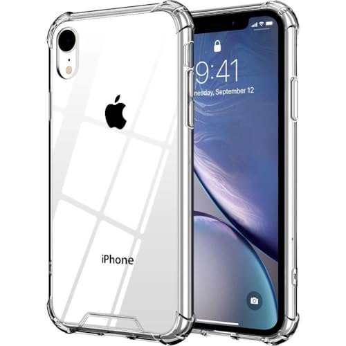 Cracksin Hülle für iPhone XR Transparent Ultra Dünne weiche TPU Handyhülle Flexible Klar Case Cover [Bumper mit verstärkten Ecken] Rückseite von Cracksin