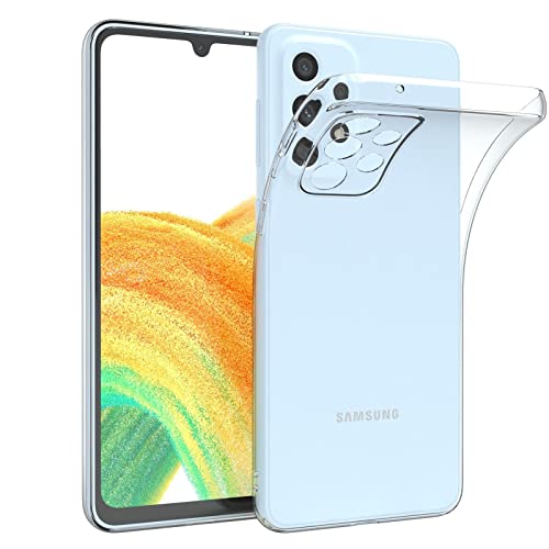 Cracksin Klar Silikon Hülle für Samsung Galaxy A33 5G Transparent Ultra Dünne klare weiche TPU Handyhülle Flexible Crystal Clear Case Cover Bumper Rückseite von Cracksin