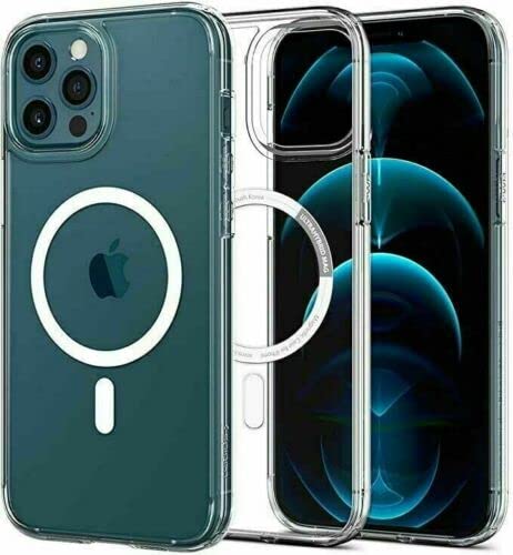 Cracksin Magnetische kristallklare HandyHülle für iPhone 12 [6.1] Slim hülle Kabelloses Laden,Schutzhülle Backcover Kompatibel mit Magneten Laden Ring (Klar) von Cracksin