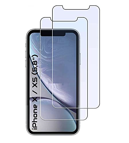 Cracksin 2 Stück Panzer Schutz Glas für iPhone X/XS Displayschutzfolie Schutzfolie 9H Matt 100% Fingerabdrucksensor 5.8 Zoll von Cracksin