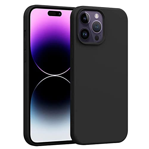 Cracksin Silicone Case Hülle für iPhone 14 Pro (6.1 Zoll) Hochwertiges weiche TPU Handyhülle Flexible Kameraschutz Cover (Schwarz) von Cracksin