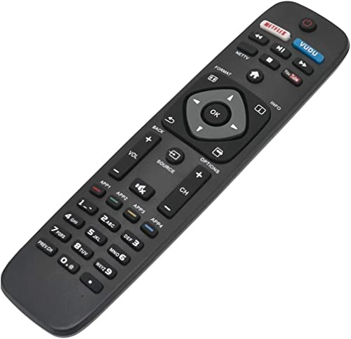 Ersatz Fernbedienung für Philips Fernbedienung kompatibel mit Alle Philips Ambilight 4K UHD HDR LED LCD Smart TV, NH500UP Ersatz Fernbedienung für Philips Fernbedienung kompatibel mit Alle Philips Ambilight 4K UHD HDR LED LCD Smart TV, NH500UP von Cracksin