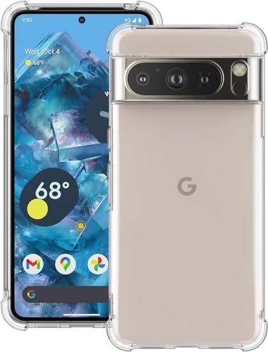 Hülle Kompatibel mit Google Pixel 8 Pro Transparent Ultra Dünne weiche TPU Kratzfeste Kantenschutz Klar Case Cover [Handyhülle mit Verstärkte Ecken] von Cracksin