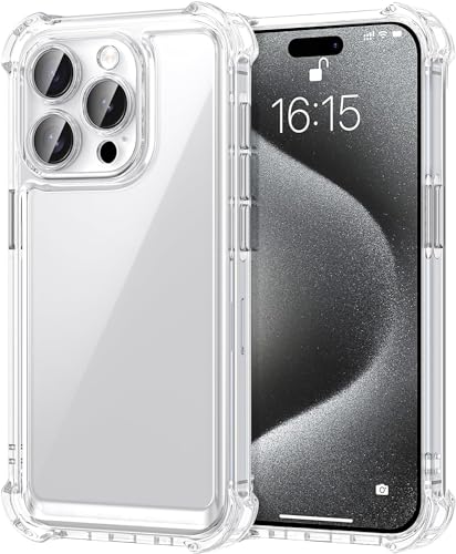 Hülle Kompatibel mit iPhone 15 Pro Max Transparent Ultra Dünne weiche TPU Kratzfeste Kantenschutz Klar Case Cover [Handyhülle mit Verstärkte Ecken] von Cracksin