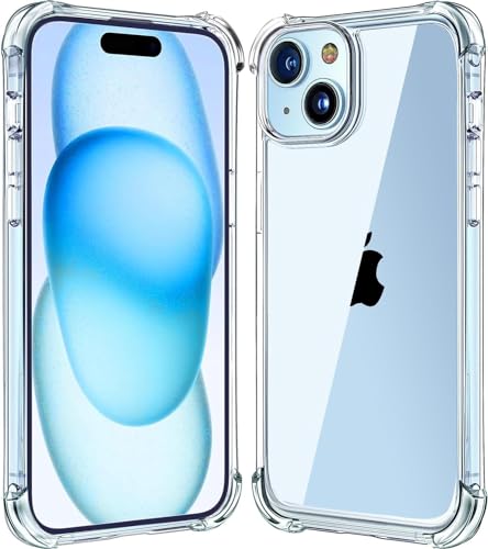Hülle Kompatibel mit iPhone 15 Transparent Ultra Dünne weiche TPU Kratzfeste Kantenschutz Klar Case Cover [Handyhülle mit Verstärkte Ecken] von Cracksin