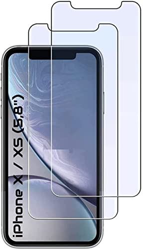 Panzerfolie für iPhone X/XS [2 Stück] Displayschutzfolie Schutzfolie 9H Glas [kein Glas] Nano-Tech Folie,100% Fingerabdrucksensor [5.8 Zoll] von Cracksin