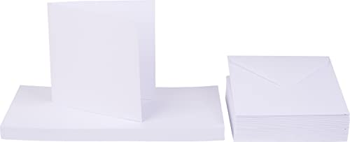 Crafts UK 50 Karten und Umschläge, Weiß, 5" x 5" von Craft UK Limited