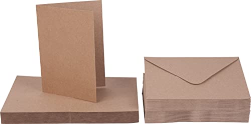 Doppelkarten "Kraftpapier" mit Umschlägen, beige von Craft UK Limited