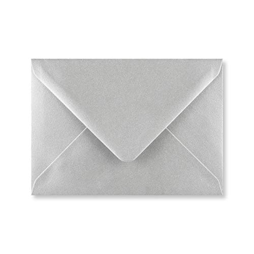 C6 farbige Umschläge für A6-Grußkarten, Hochzeitseinladungen, Basteln, 114 x 162 mm, 30 Stück (metallisches Silber) von Craft21 Limited