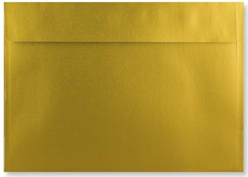 Farbige C4-Umschläge, perfekt für A4-Weihnachtskarten, Grußkarten, Einladungen, Bürogebrauch, haftklebend, 324 mm x 229 mm, 25 Stück (Metallic Gold) von Craft21 Limited